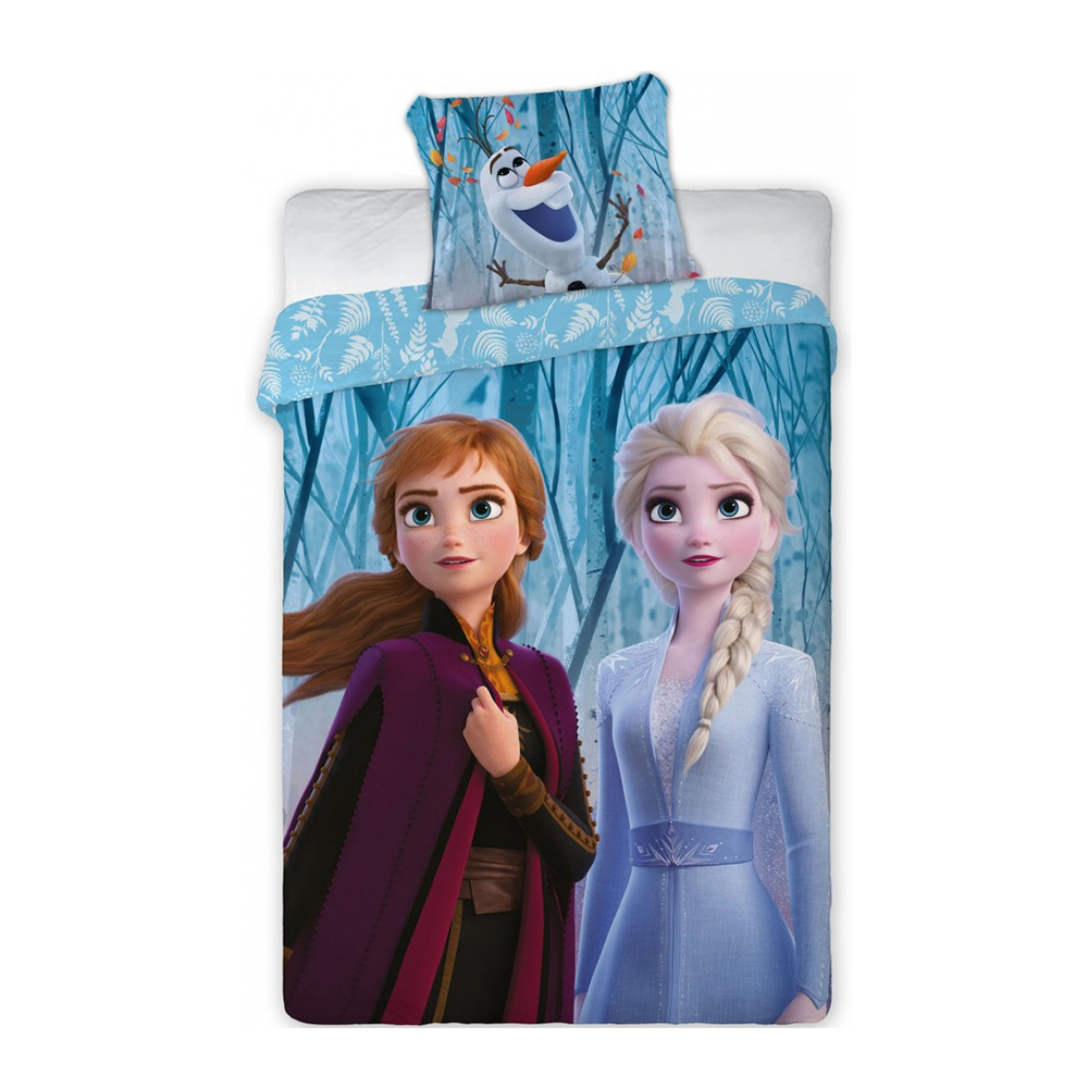 Lenjerie pentru Copii – Cearceaf Pilota (140×200 cm) + Fata de Perna (70×90 cm) – Frozen Kingdom LDS0005 harnicuta.ro