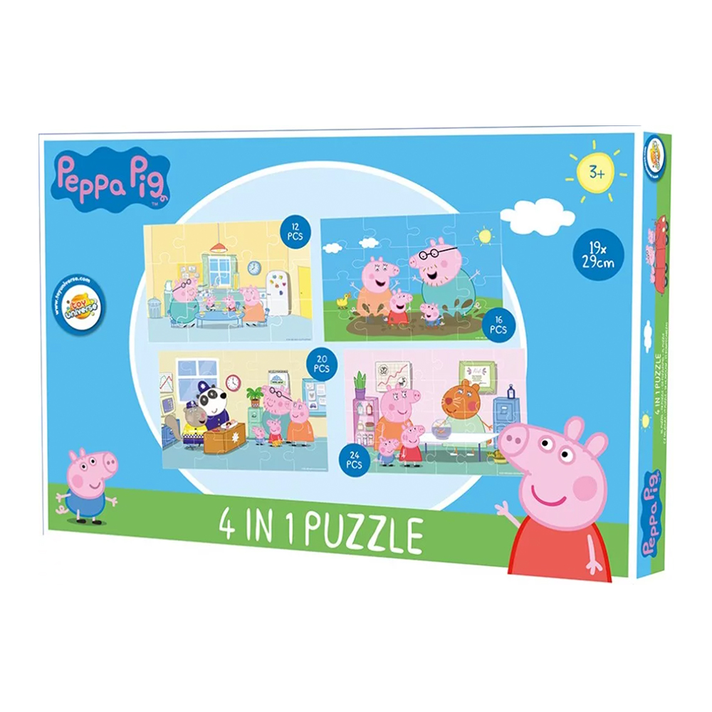 Joc de Puzzle – 4 in 1 – Funny Peppa Pig LDS0097 harnicuta.ro imagine noua