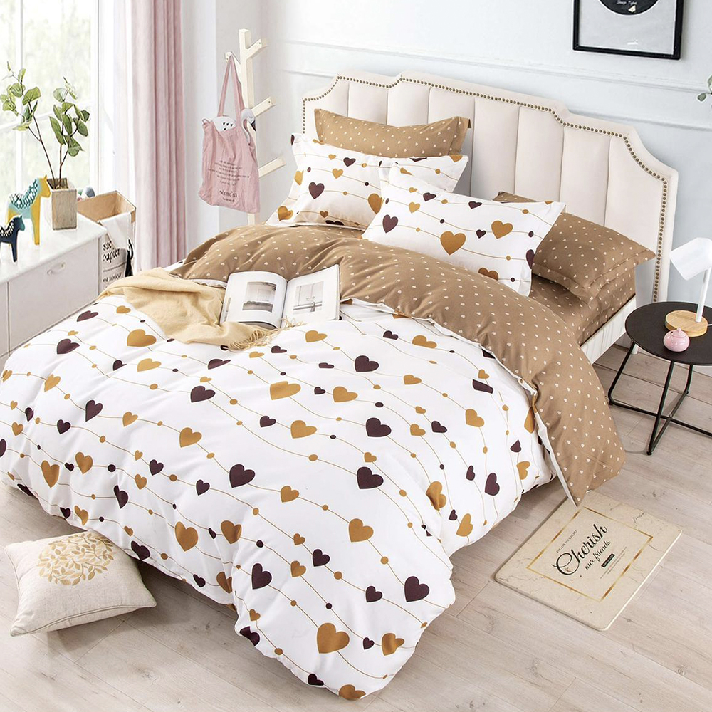 Lenjerie Bumbac Satinat – Panselute Roz LBDC513 harnicuta.ro