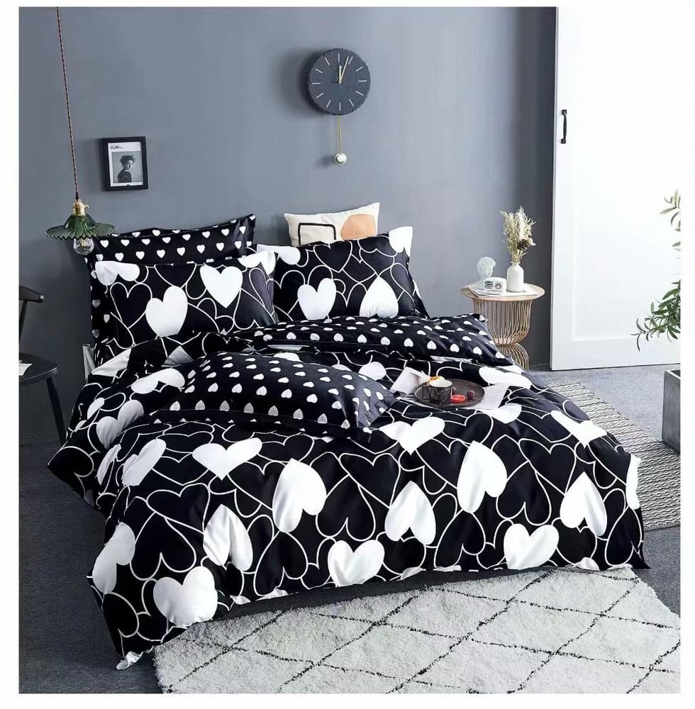 Lenjerie Bumbac Satinat – Alba Sirag de Flori LBDC509 harnicuta.ro