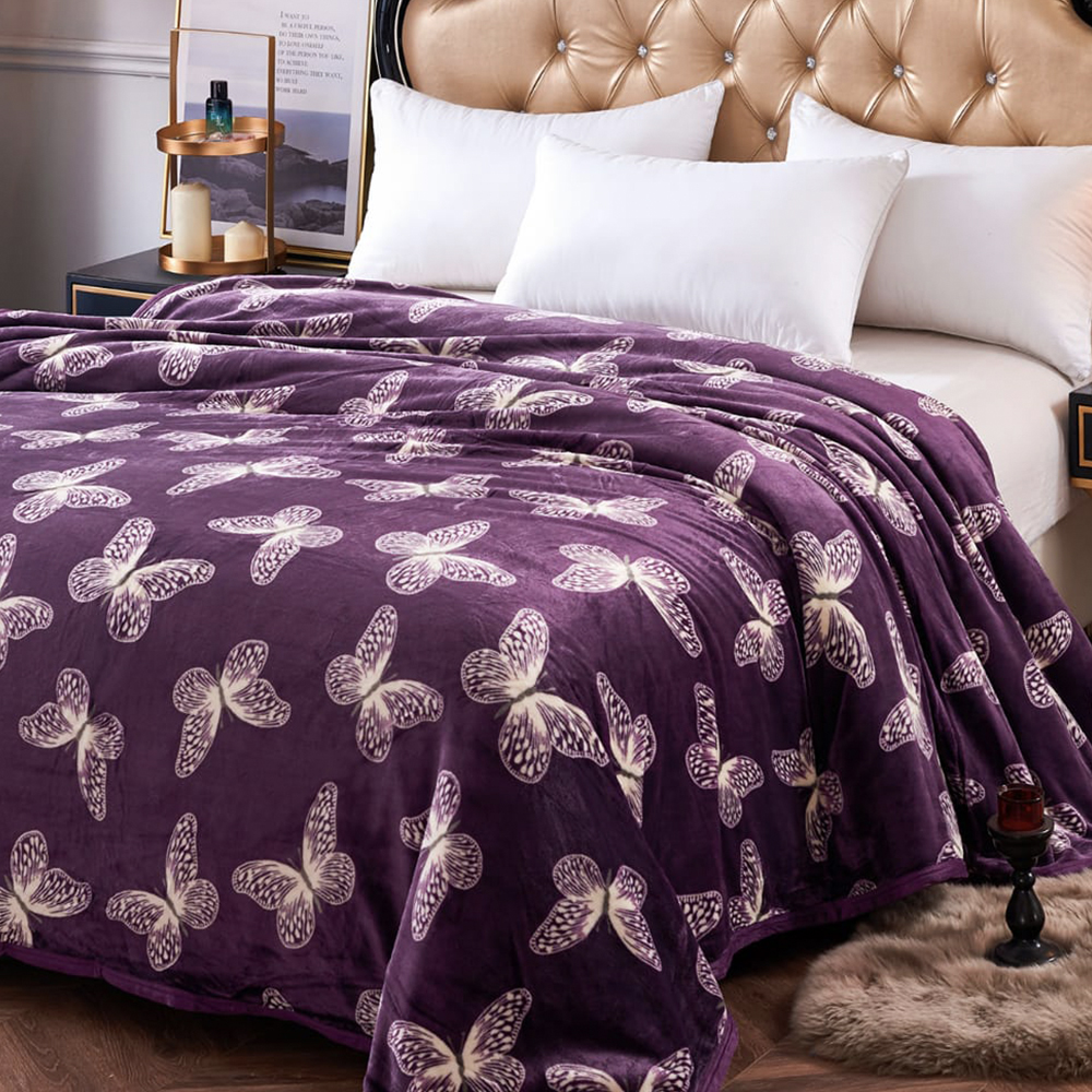 Patura Pufoasa Cocolino (200×230 cm) – Mov Fluturi Albi – PCC0065 harnicuta.ro imagine noua